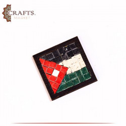 Handcrafted Mosaic Fridge Magnet in a Jordan Flag Design