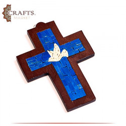 Handcrafted Mosaic Wall Hanging in a Cross Design