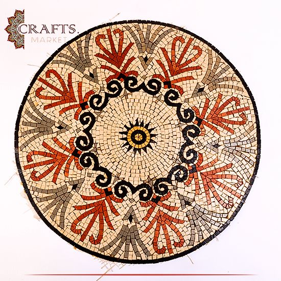 Handcrafted Mosaic Wall Art in a The Sun Design Handcrafted Mosaic Wall Art in a The Sun Design