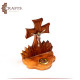 Handcrafted Olive Wood Desk Decor in a Cross Design