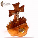 Handcrafted Olive Wood Desk Decor in a Cross Design