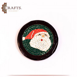Handcrafted Mosaic Wall Hanging in a Santa Clause Design