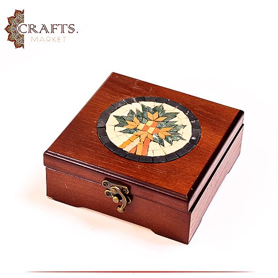 Handcrafted Wooden Box in a Tree Of Life Design Handcrafted Wooden Box in a Tree Of Life Design