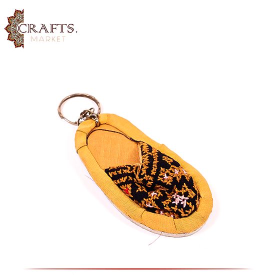 Hand-Embroidered Key Chain in  Shoe  Design 
