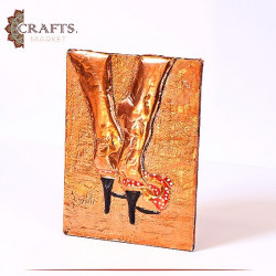 Handcrafted Copper Table Decor High Heels Design