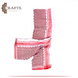 Handmade Duo-Color Cotton Unisex Scarf in Shemagh Design 