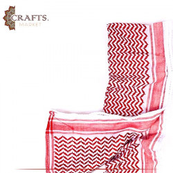 Handmade Duo-Color Cotton Unisex Scarf in Shemagh Design 