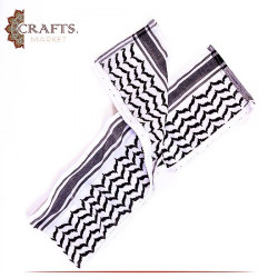Handmade Duo-Color Cotton Unisex Scarf in Al Hatta Design 