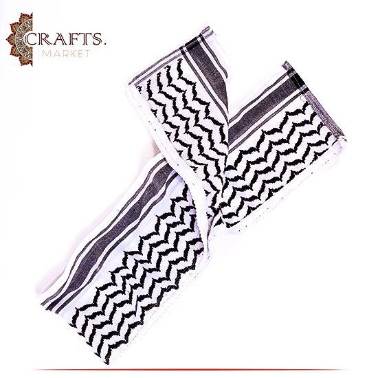 Handmade Duo-Color Cotton Unisex Scarf in Al Hatta Design Handmade Duo-Color Cotton Unisex Scarf in Al Hatta Design
