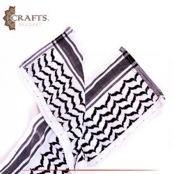 Handmade Duo-Color Cotton Unisex Scarf in Al Hatta Design 