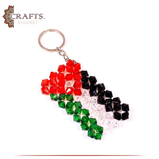 Handmade Crystal Key Chain with Jordan Flag design Handmade Crystal Key Chain with Jordan Flag design