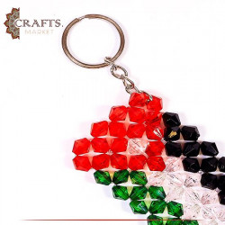 Handmade Crystal Key Chain with Jordan Flag design