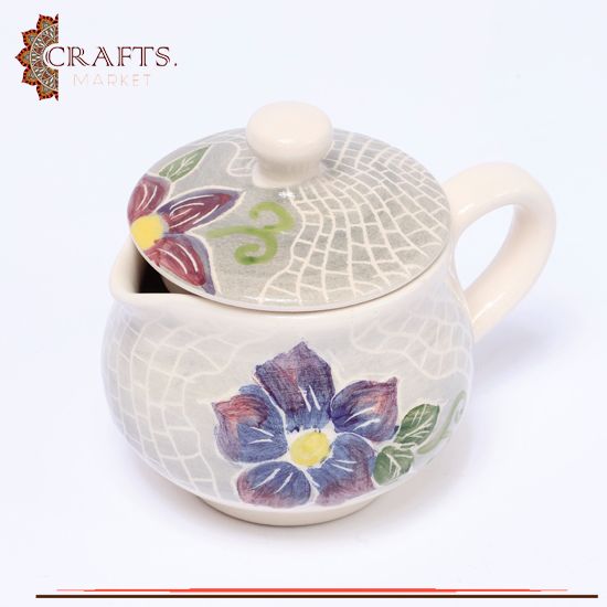 Handmade Clay Tea Cup Set, with Roses Design, 18 PCs Handmade Clay Tea Cup Set, with Roses Design, 18 PCs