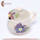 Handmade Clay Tea Cup Set, with Roses Design, 18 PCs Handmade Clay Tea Cup Set, with Roses Design, 18 PCs