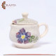 Handmade Clay Tea Cup Set, with Roses Design, 18 PCs Handmade Clay Tea Cup Set, with Roses Design, 18 PCs