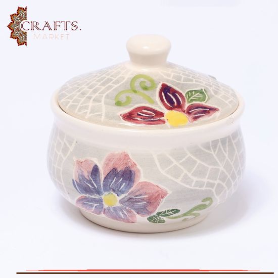 Handmade Clay Tea Cup Set, with Roses Design, 18 PCs Handmade Clay Tea Cup Set, with Roses Design, 18 PCs