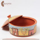 Handmade Clay Serving Dish with Mosaic Village Design Handmade Clay Serving Dish with Mosaic Village Design