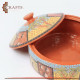 Handmade Clay Serving Dish with Mosaic Village Design Handmade Clay Serving Dish with Mosaic Village Design