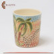 Handmade Clay Cup with Palm Design Handmade Clay Cup with Palm Design