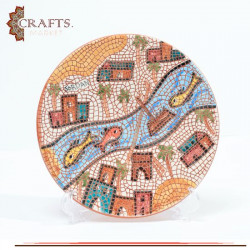 Handmade Clay Plate Table Decor with  River of Jordan  Design 