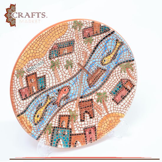 Handmade Clay Plate Table Decor with  River of Jordan  Design 