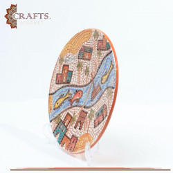 Handmade Clay Plate Table Decor with  River of Jordan  Design 
