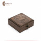 Small wooden box with Petra design decorated with hand-hammered copper