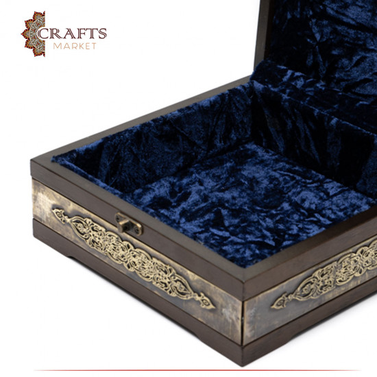 Wooden box decorated with Copper with metal lock Wooden box decorated with Copper with metal lock