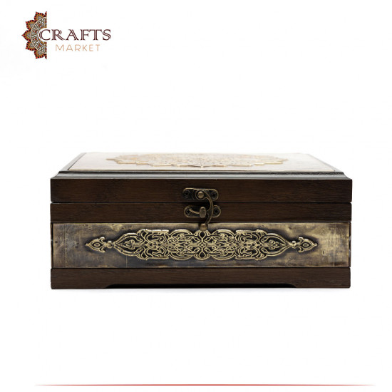 Wooden box decorated with Copper with metal lock Wooden box decorated with Copper with metal lock