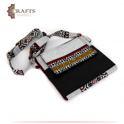 Crossbody Bag With Strap Made of Sadu Fabric