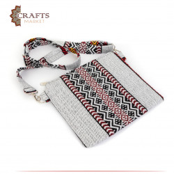Crossbody Bag With Strap Made of Sadu Fabric