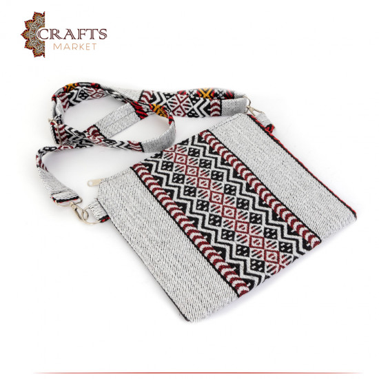 Crossbody Bag With Strap Made of Sadu Fabric Crossbody Bag With Strap Made of Sadu Fabric
