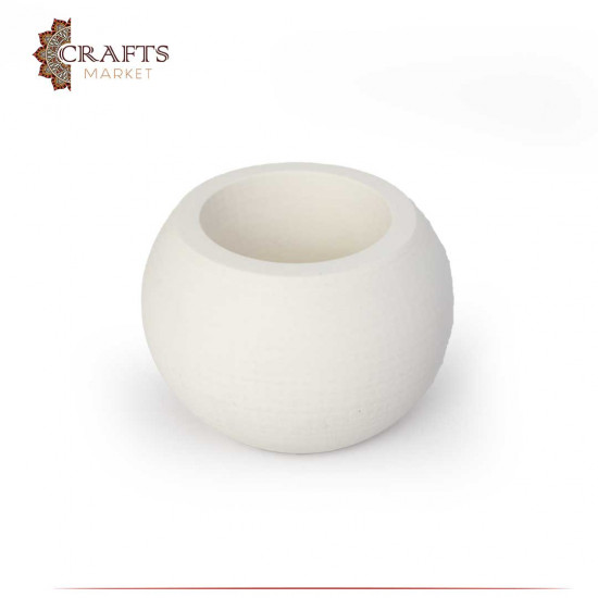 Ball vase for pens made of cement - white Ball vase for pens made of cement - white
