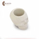 Cement skull-shaped vase for pens white color Cement skull-shaped vase for pens white color