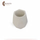 Hexagonal cement vase for pens - white color Hexagonal cement vase for pens - white color