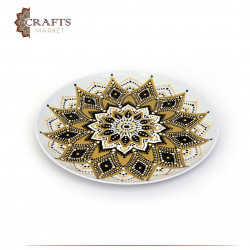 Gold and black mandela plate