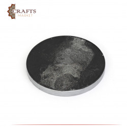 Black circular coaster