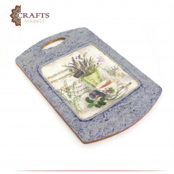 A kitchen wall hanging made of wood with two sides