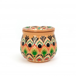 Clay ashtray with mandala design