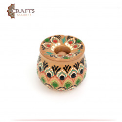 Clay ashtray with mandala design