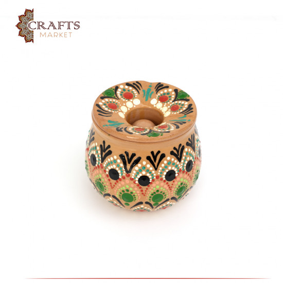 Clay ashtray with mandala design Clay ashtray with mandala design