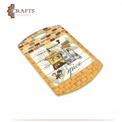 Wooden kitchen wall hanging with spice cutting board design