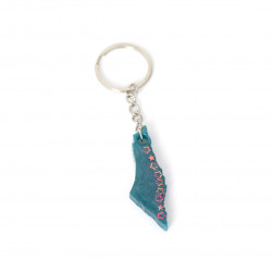 A keychain designed with a map of Palestine