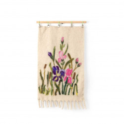 Handcrafted wool pendant with floral design