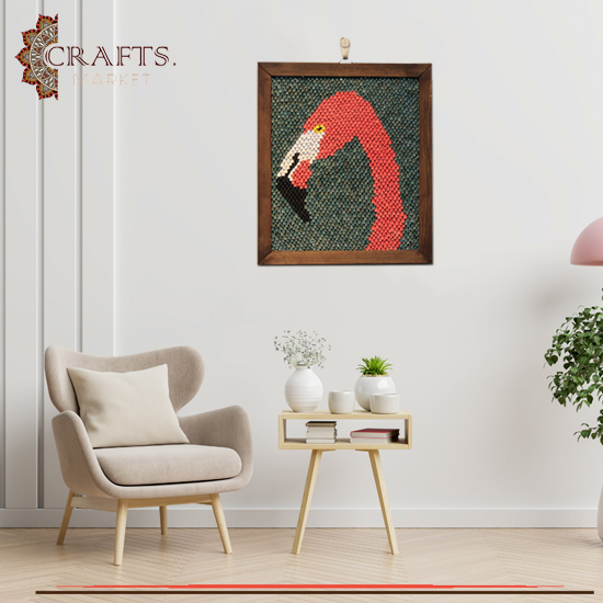 Handmade Origami Wall Art in a Flamingo Design Handmade Origami Wall Art in a Flamingo Design
