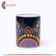 Handmade Navy Glass Mug in a Mandala Design Handmade Navy Glass Mug in a Mandala Design