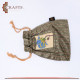 Hand-Embroidered Fabric Mini Pouch in a Blue Flower Design 