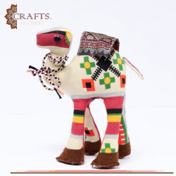 Hand-Embroidered Cotton Table Decor with Camel shape