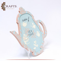 Handmade Wooden kitchen Wall Art with Teapot Design