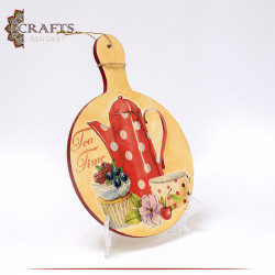 Handmade Wooden kitchen Wall Art with Tea Time Design